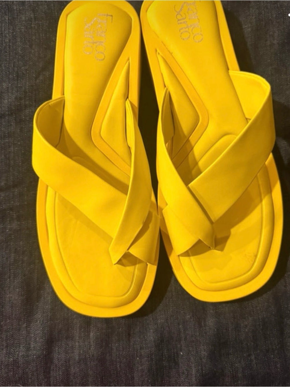 Yellow Women's Crisscross Slide Sandals (never worn)